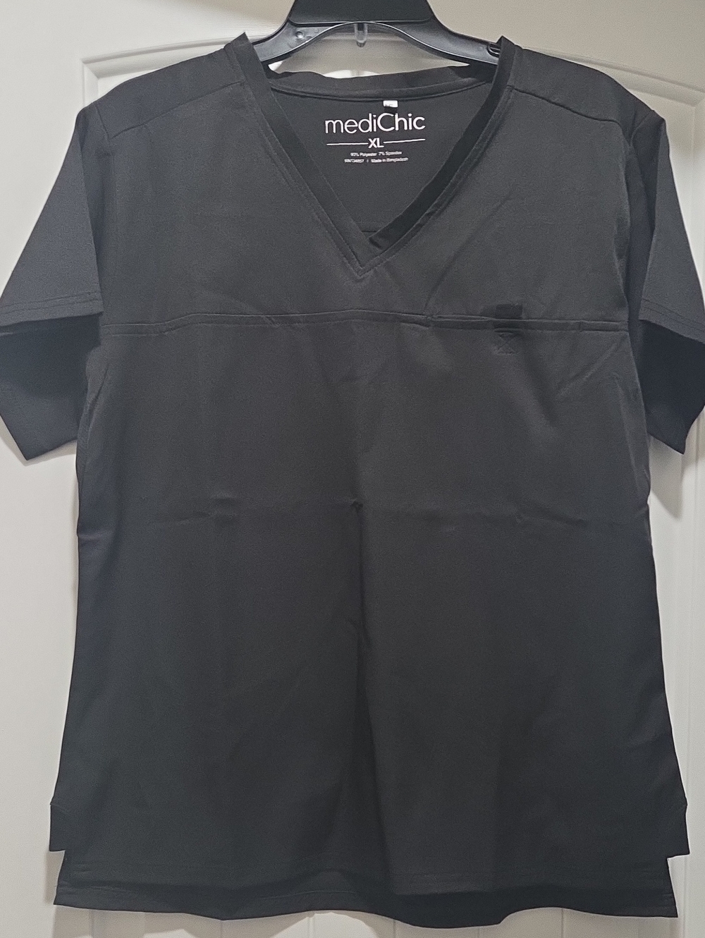 Women's Black V-Neck Scrub Top - XL New